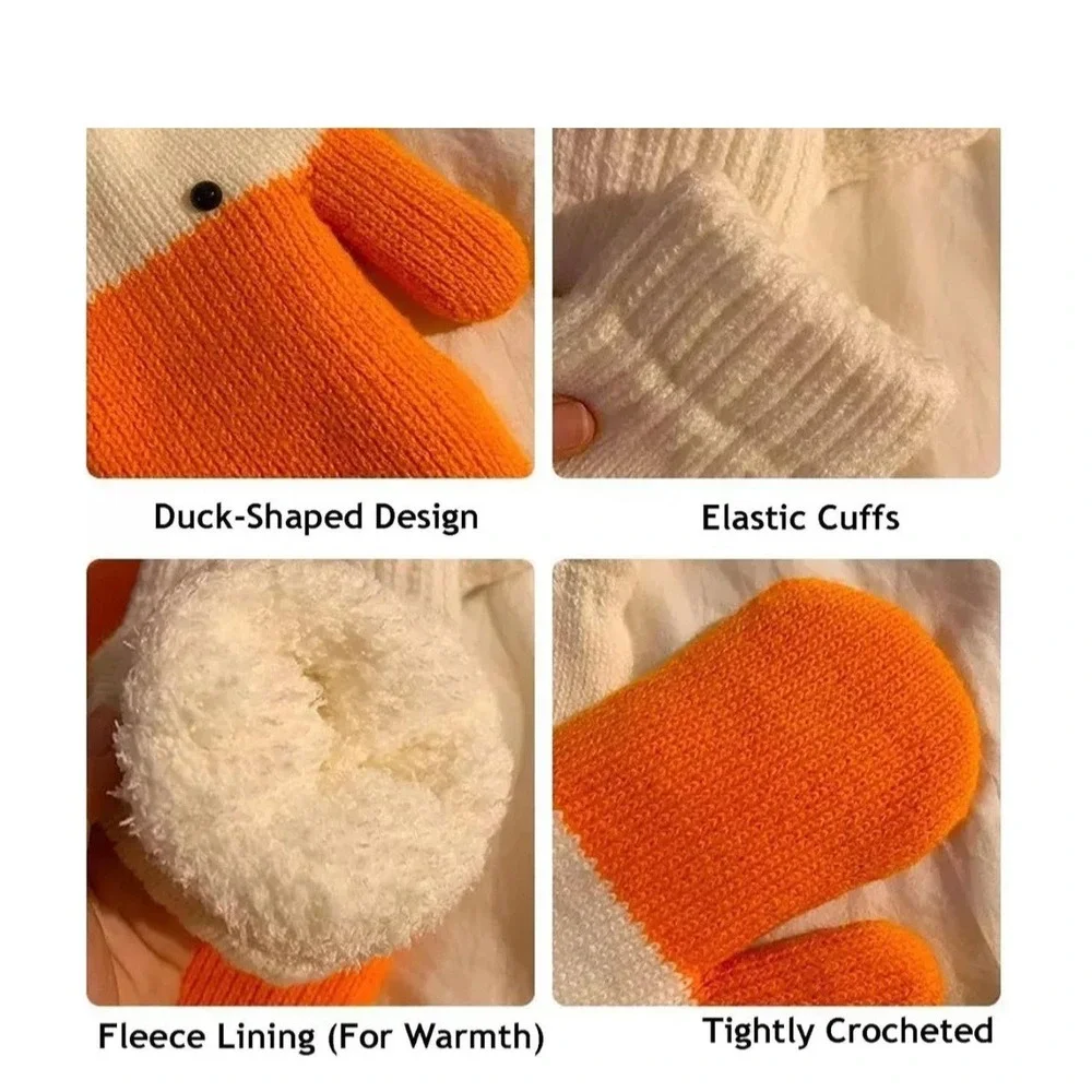 Silly Goose Gloves, Goose Mittens, Cute Duck Gloves with Warm Fleece Lining